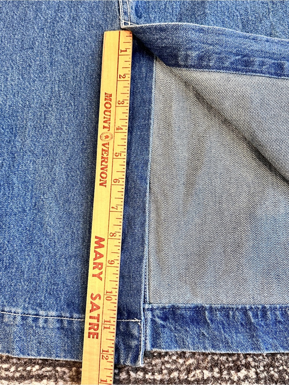 GAP Denim A-line Midi Skirt Size 0 Utility Pocket High Waist Medium Blue Wash - Picture 14 of 15